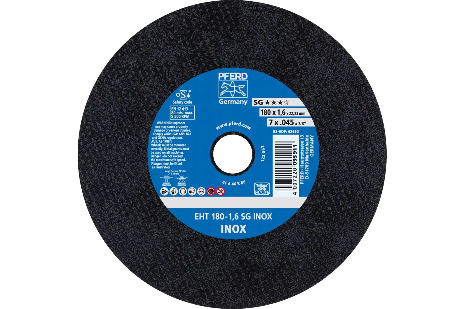 Picture of Pferd Cut-Off Wheel, 7" X .045 X 7/8, Sg Inox, T1, Aluminum Oxide